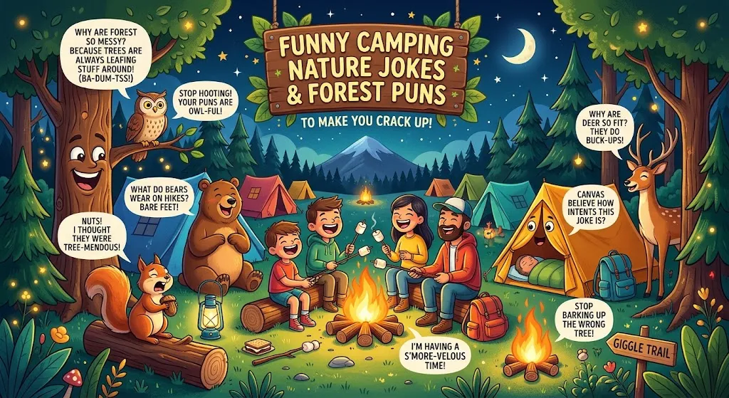 Funny Camping Nature Jokes and Forest Puns