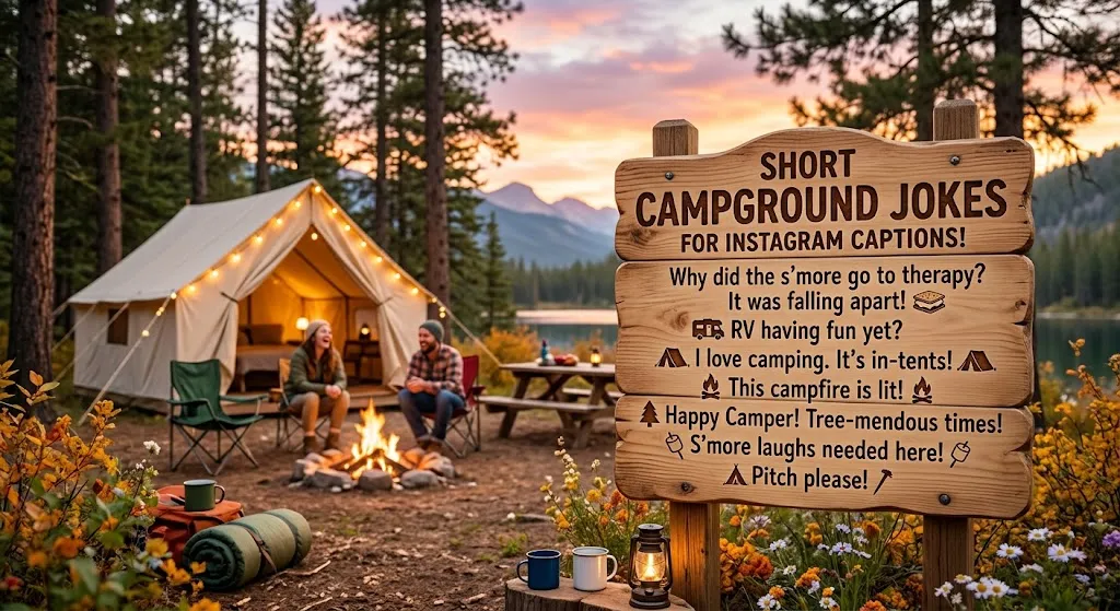 Short Campground Jokes for Instagram Captions